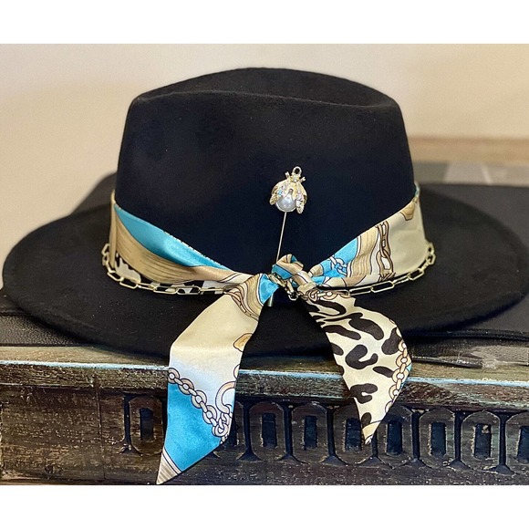 Customized Fedora with Removable Chain and Silk Ribbon main image 5